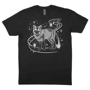 (20% Off) Adult Crew Neck* - Cosmic Fox Charcoal Grey Tee (XS - 2X) by Starfangled Press