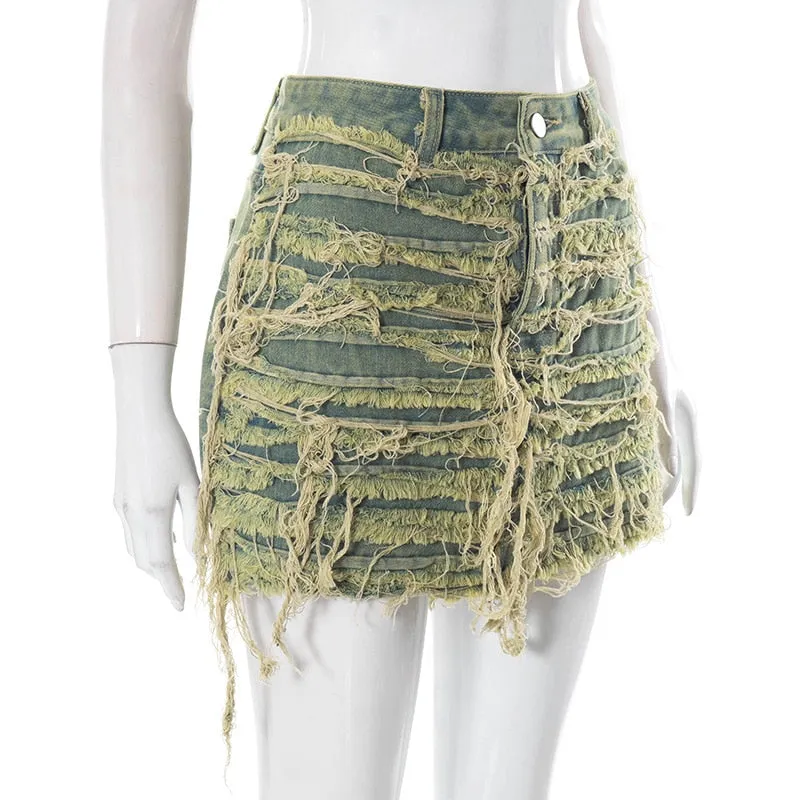 All Strung Up Denim Skirt