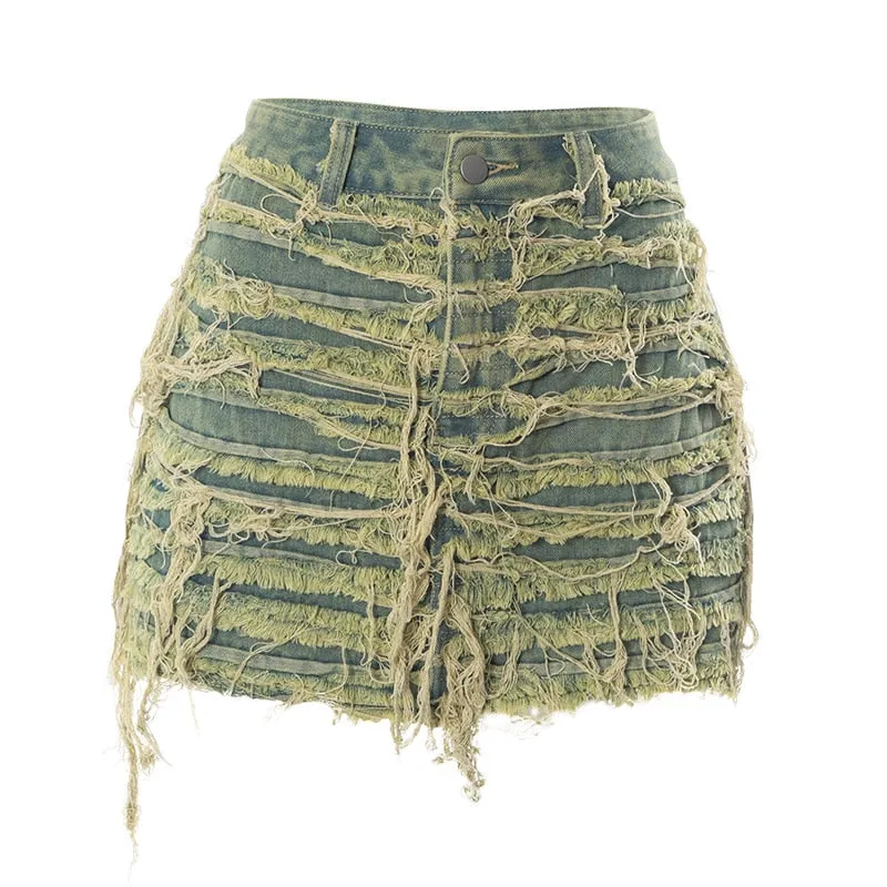 All Strung Up Denim Skirt