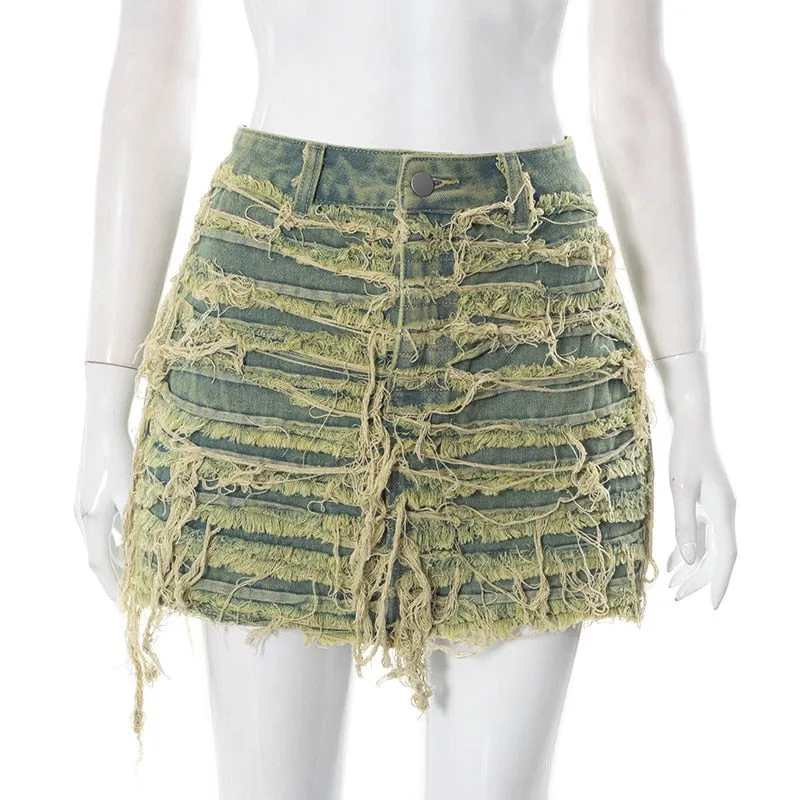 All Strung Up Denim Skirt