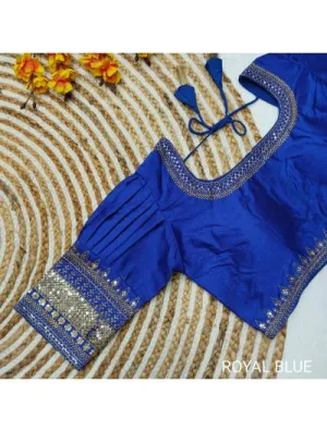 Blue Silk Bridal Readymade Blouse UK Next Day