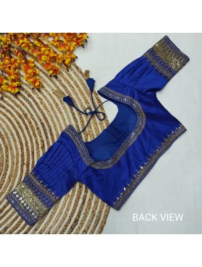 Blue Silk Bridal Readymade Blouse UK Next Day