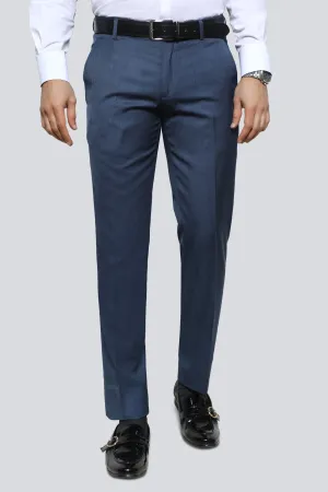 Blue Wash & Wear Smart Fit Trouser