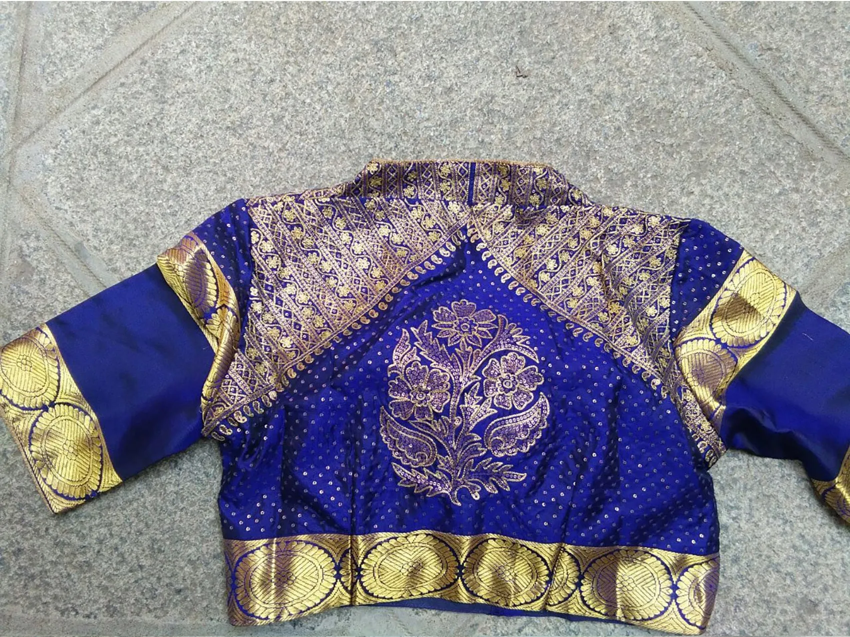 Blue with Collar and Flower Motif