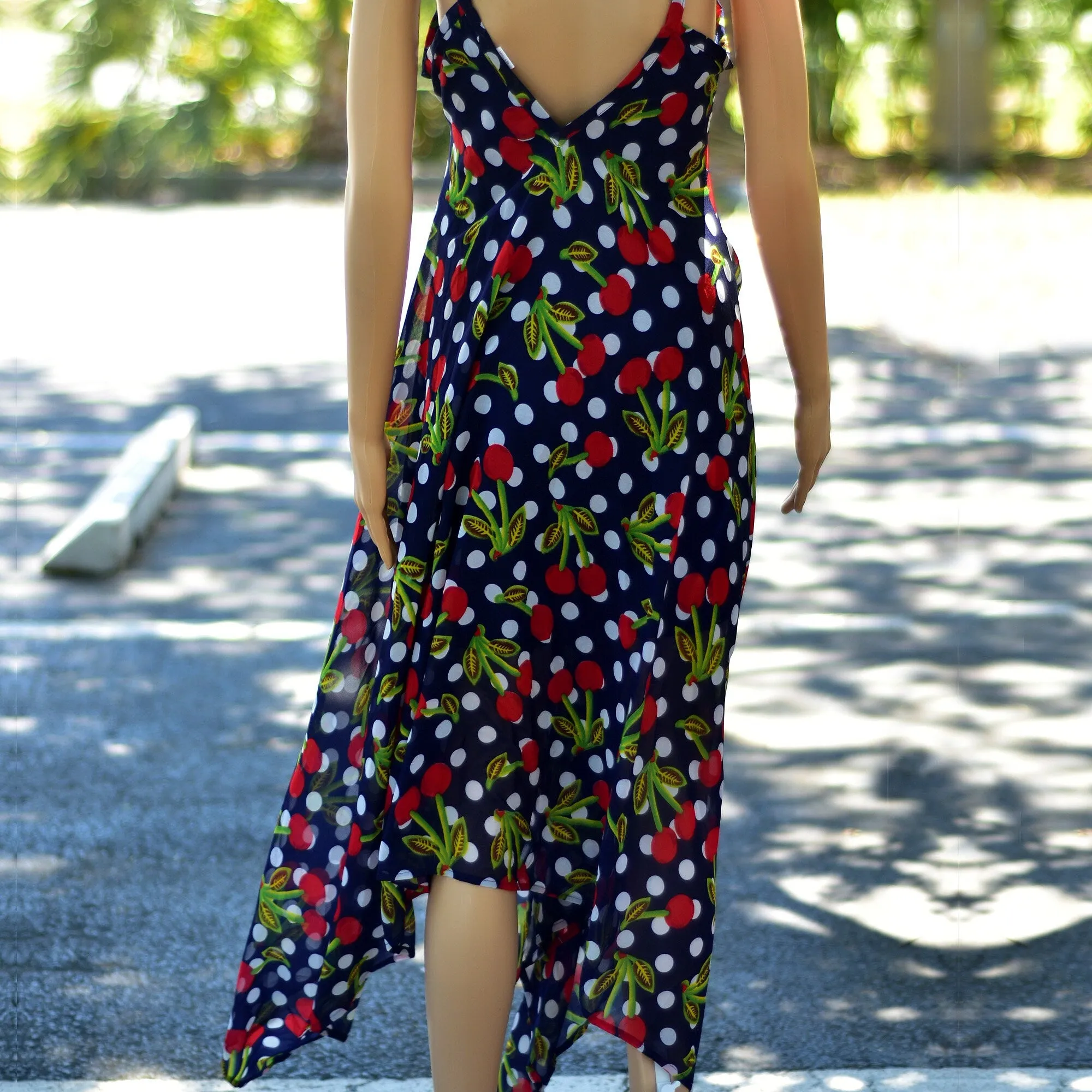 Bohemian V-Neck Chiffon Floral Geometric Print Long Sundress Shark bite Hem Dress Spaghetti Strap Dress Plus Size Dress
