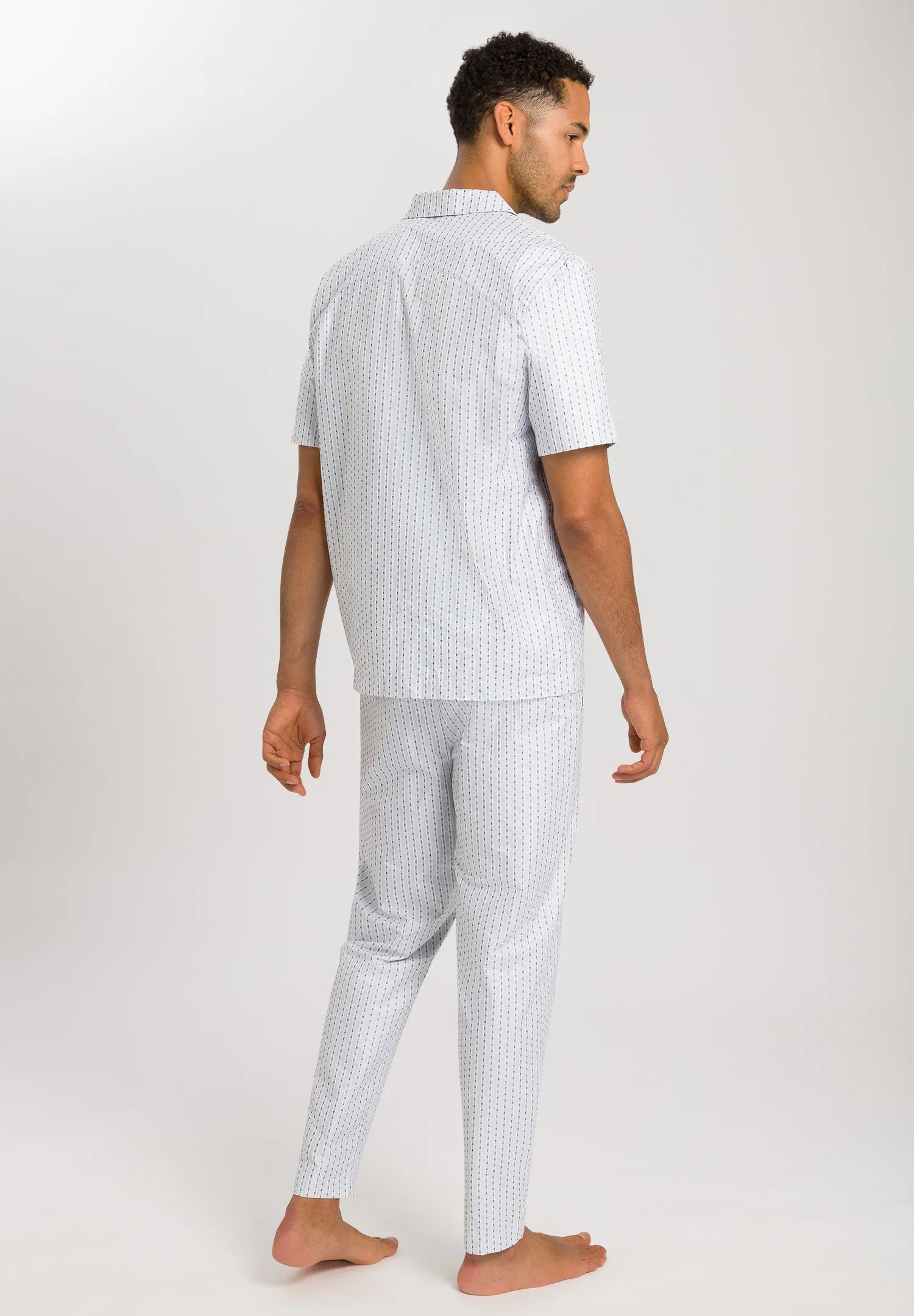 Carl Button Front Cotton Pajama Set | Hanro Stripe 75766-2874