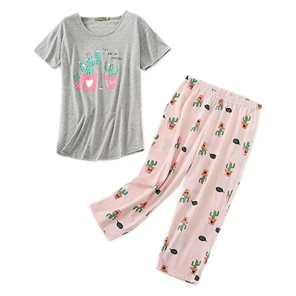 Casual Printed Tops And Pants For Women