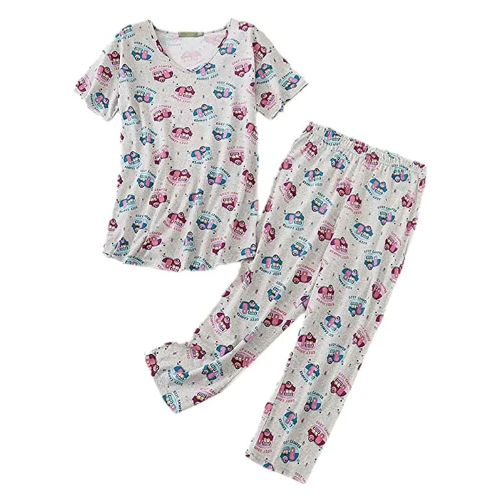 Casual Printed Tops And Pants For Women