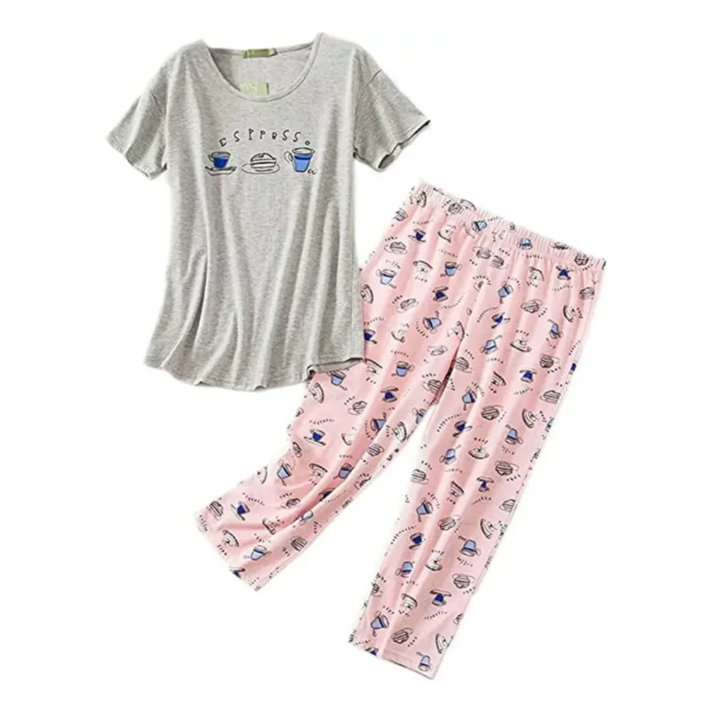 Casual Printed Tops And Pants For Women