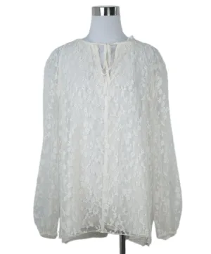 Chloe White Silk Lace Blouse sz 10