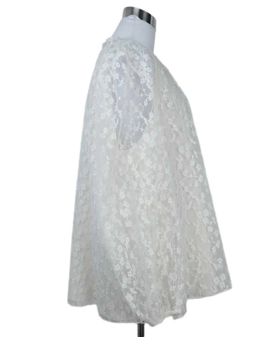 Chloe White Silk Lace Blouse sz 10