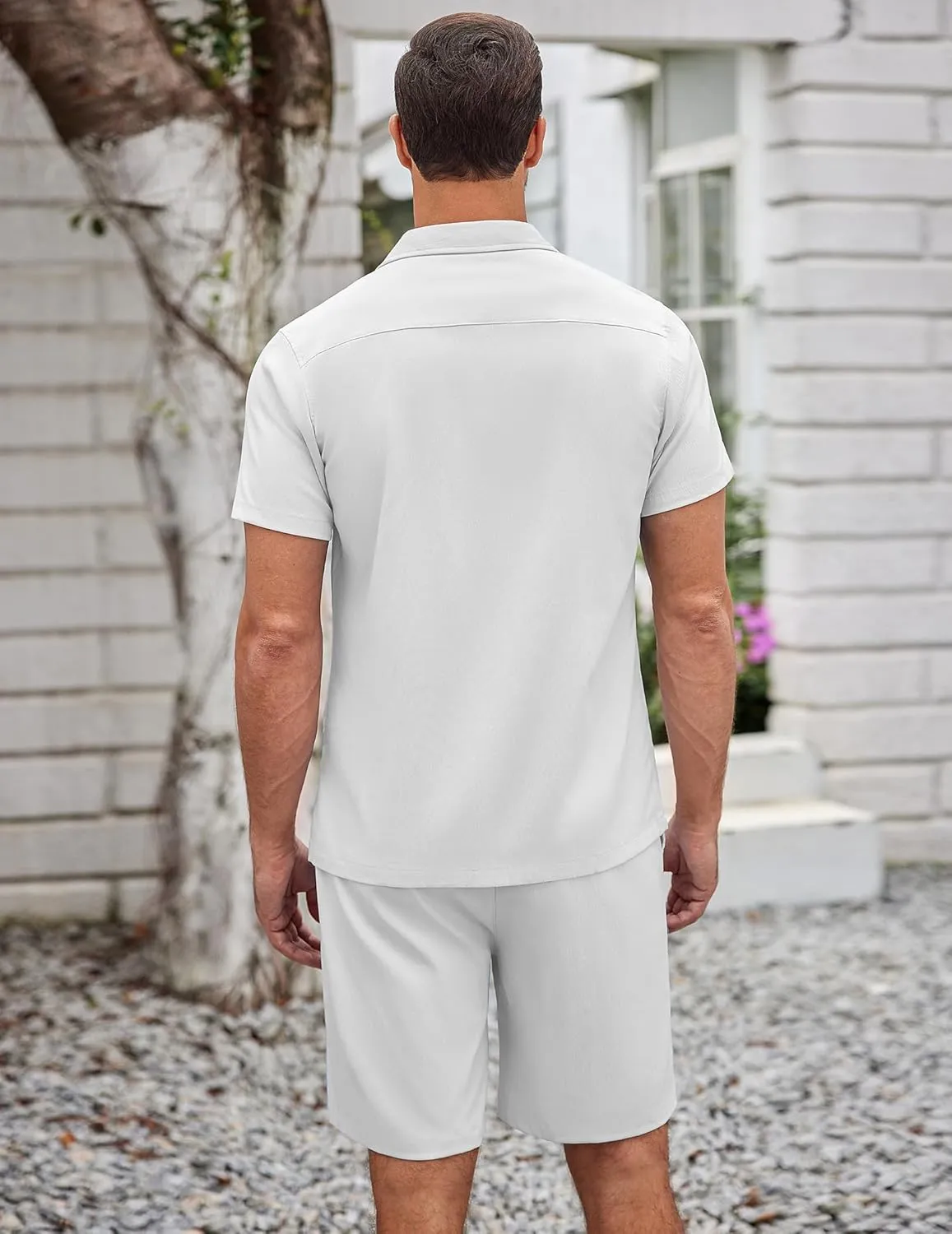 COOFANDY Mens Short Sets 2 Piece Summer Beach Outfits Short Sleeve Shirts and Shorts Sets for Men