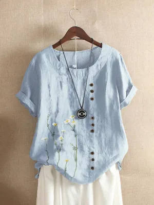 Crew Neck Short Sleeve Casual Shift Top