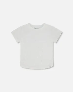 Crinkle Jersey Top Off White