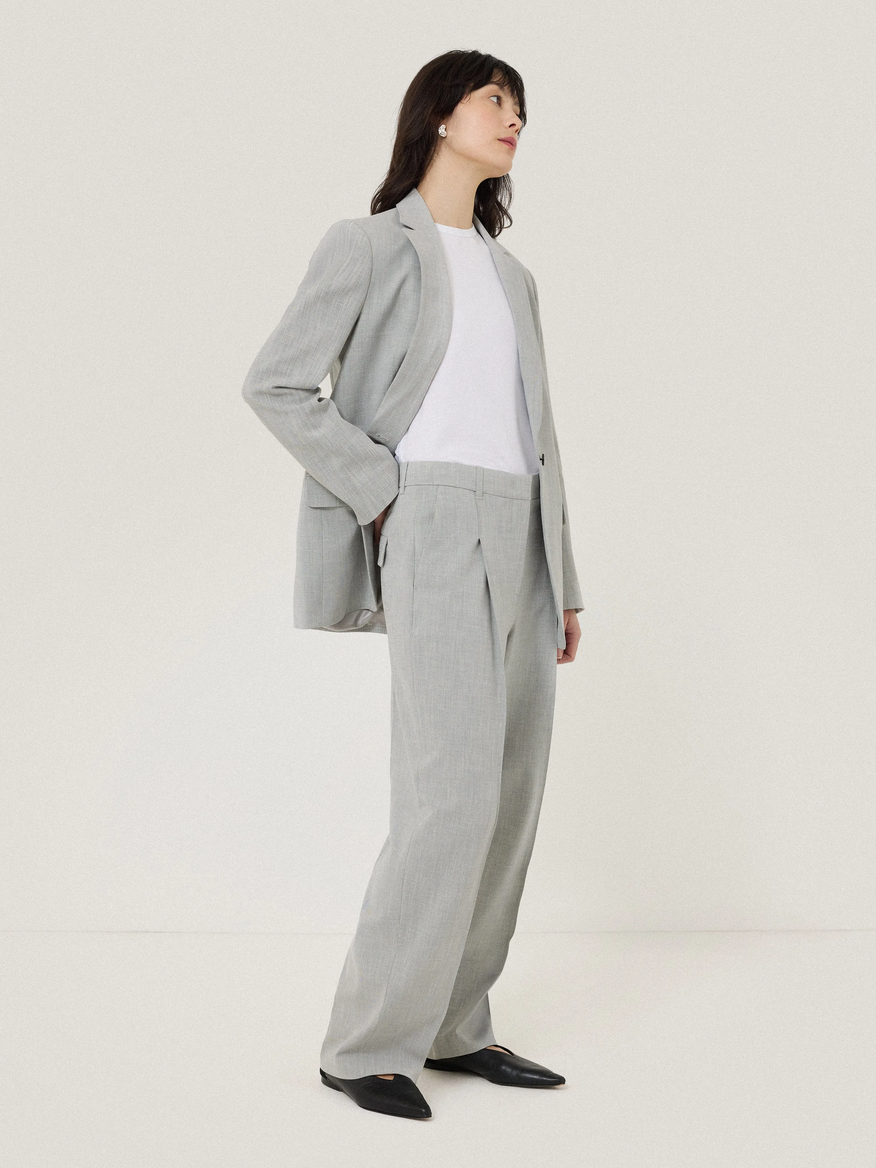 Dexter Crosshatch Tux Trouser | Grey