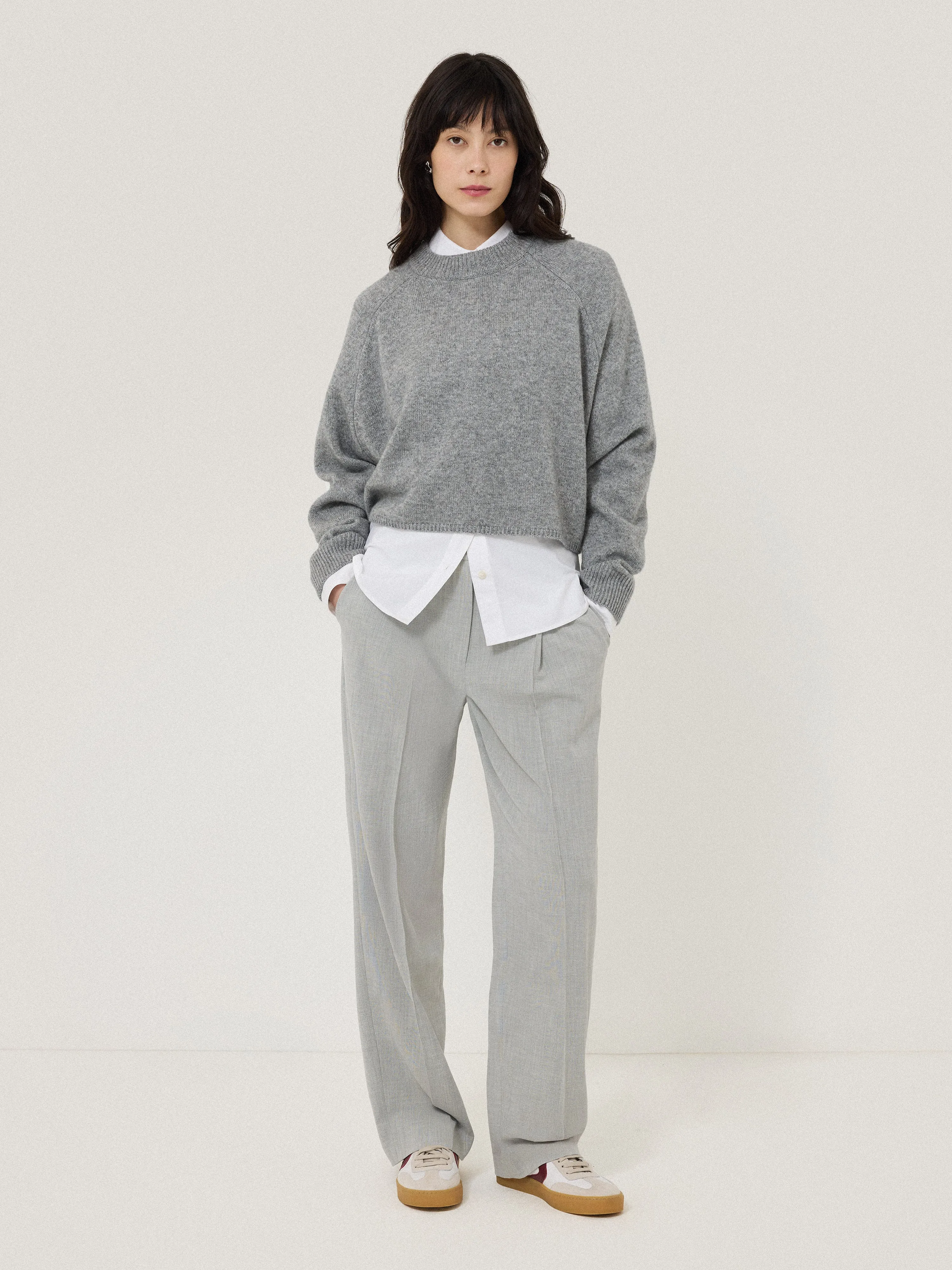 Dexter Crosshatch Tux Trouser | Grey