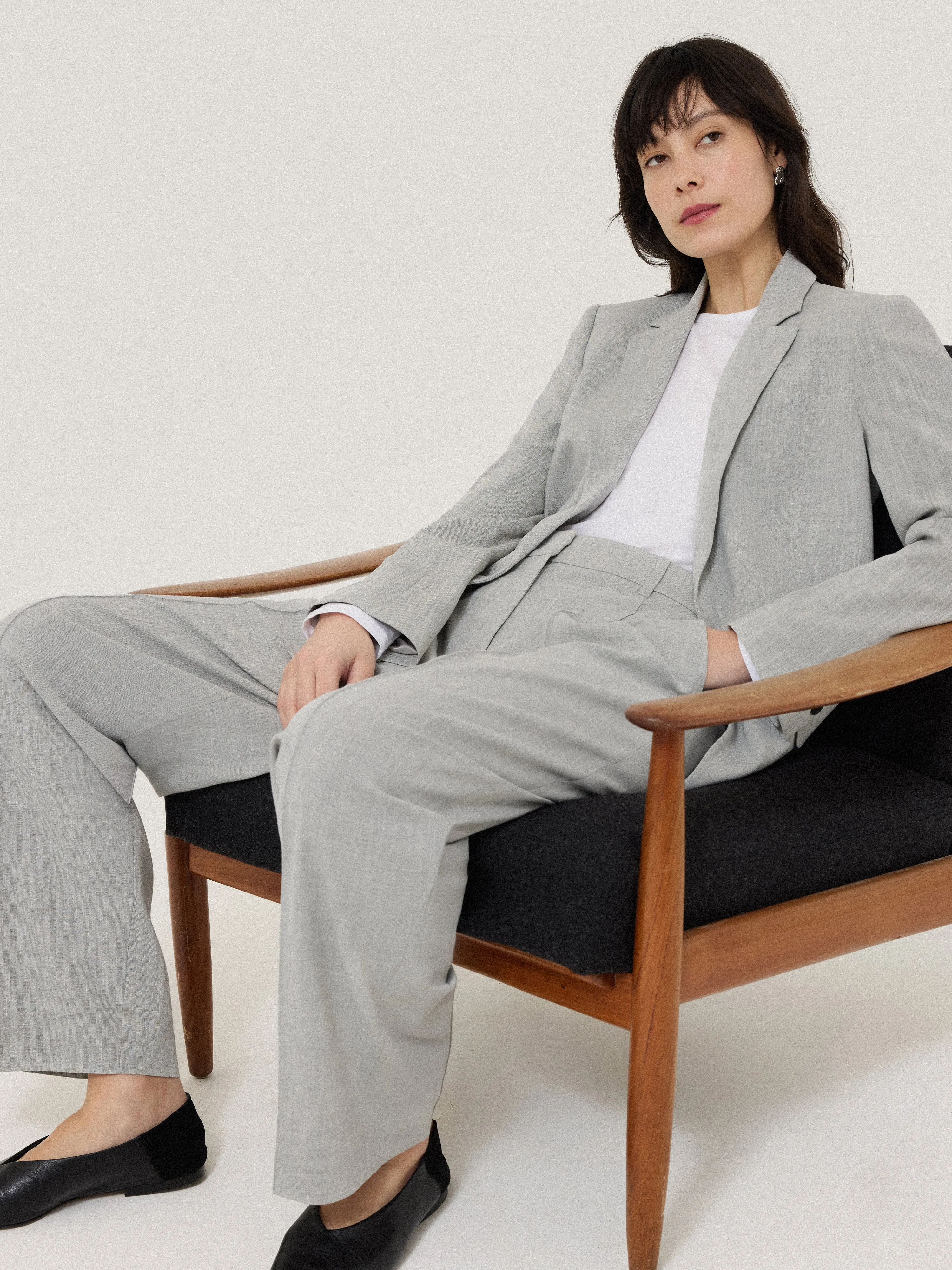 Dexter Crosshatch Tux Trouser | Grey