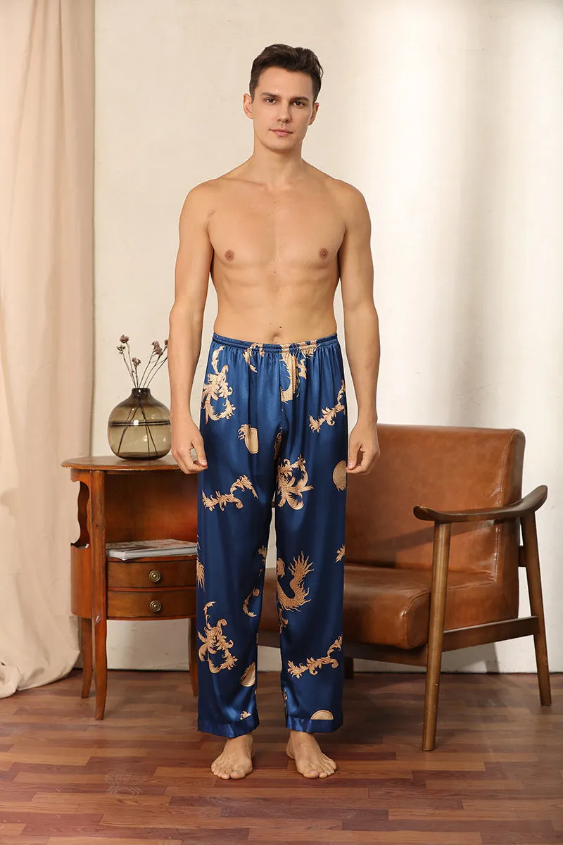 Dragon Pattern Satin Pajamas Robe