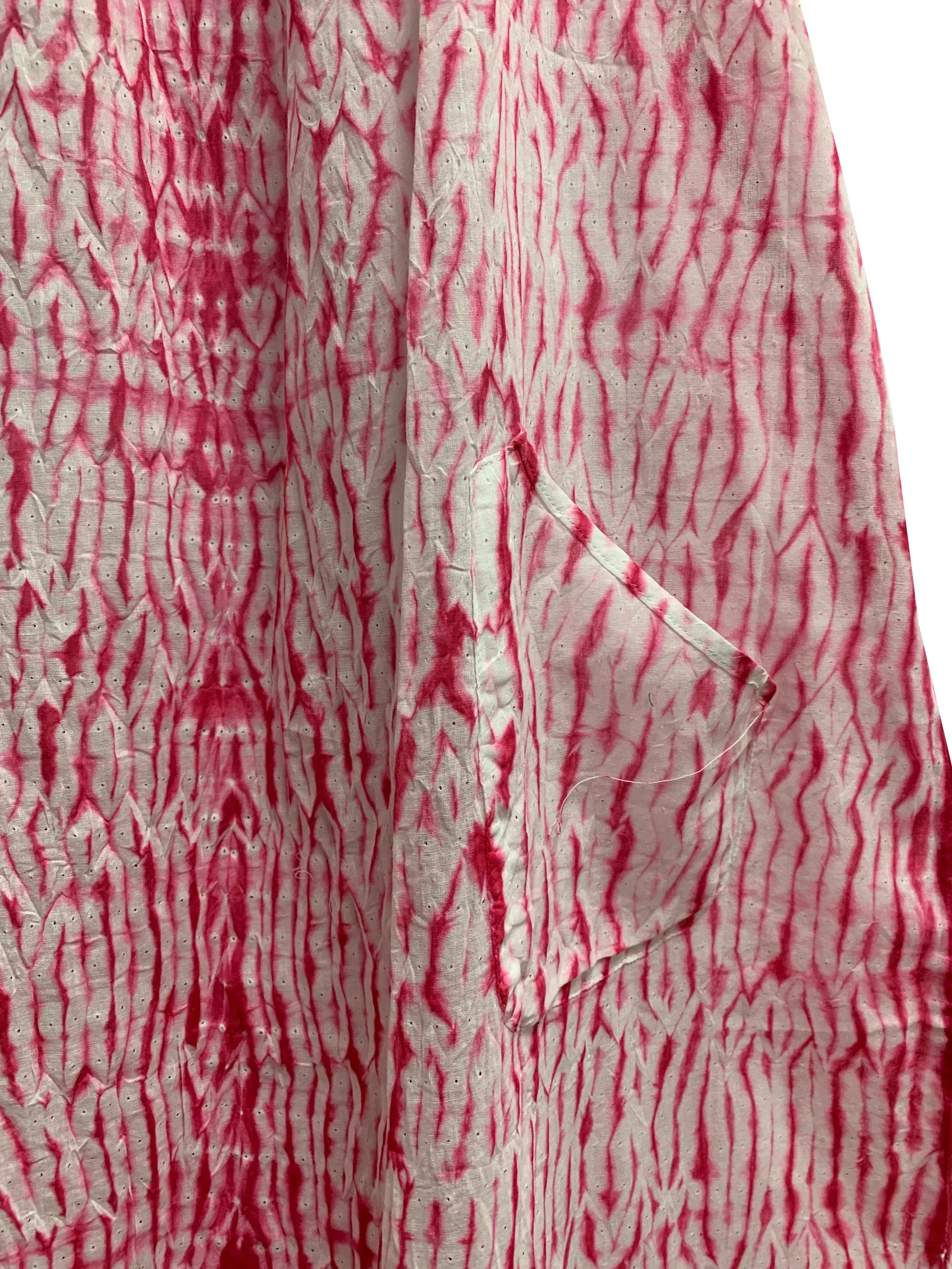 Gauze Cotton Shibori Tie-dye Spaghetti Strap Casual Summer boho Long Dress with Pockets Womens Plus Size Dress