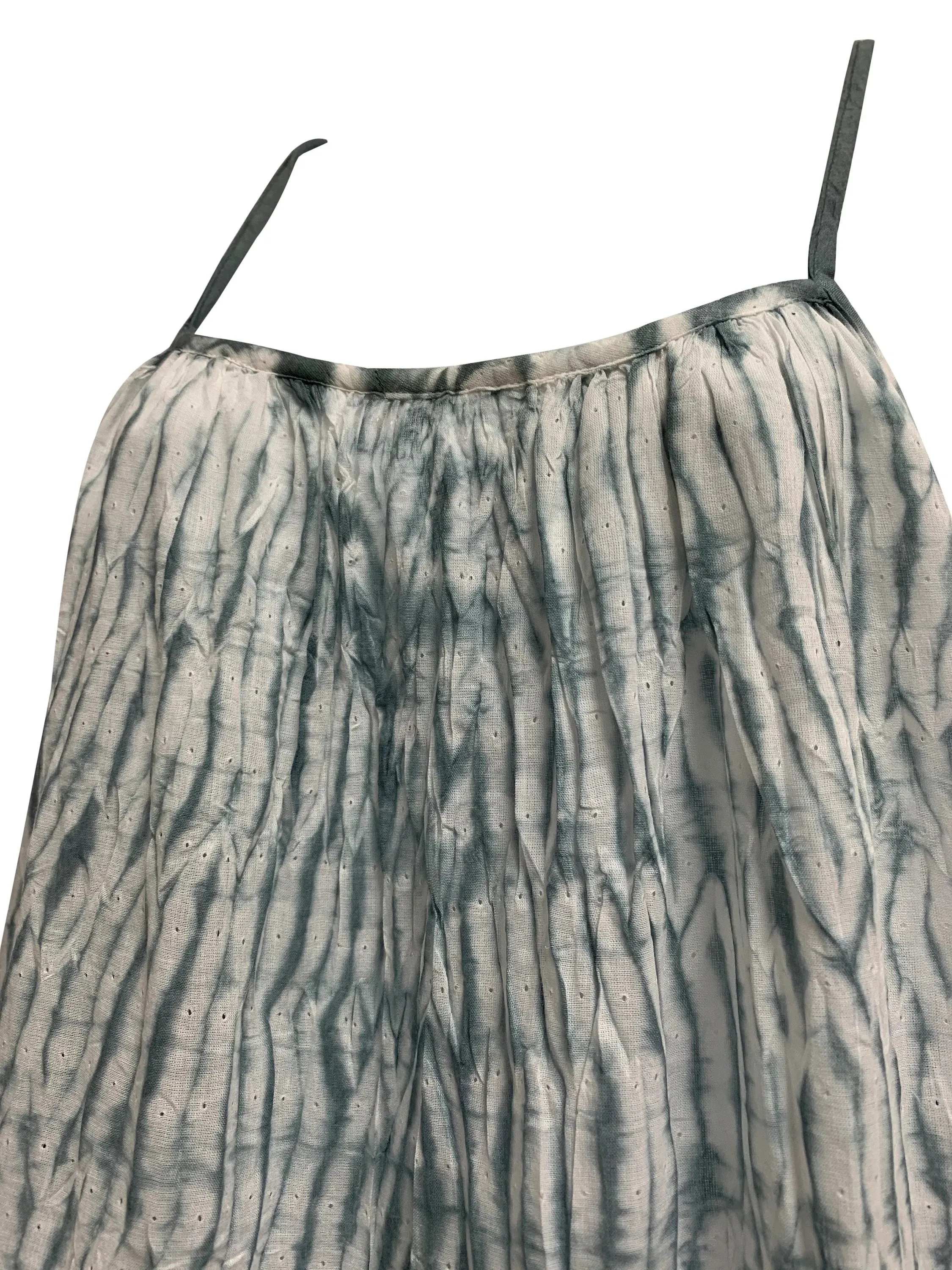 Gauze Cotton Shibori Tie-dye Spaghetti Strap Casual Summer boho Long Dress with Pockets Womens Plus Size Dress