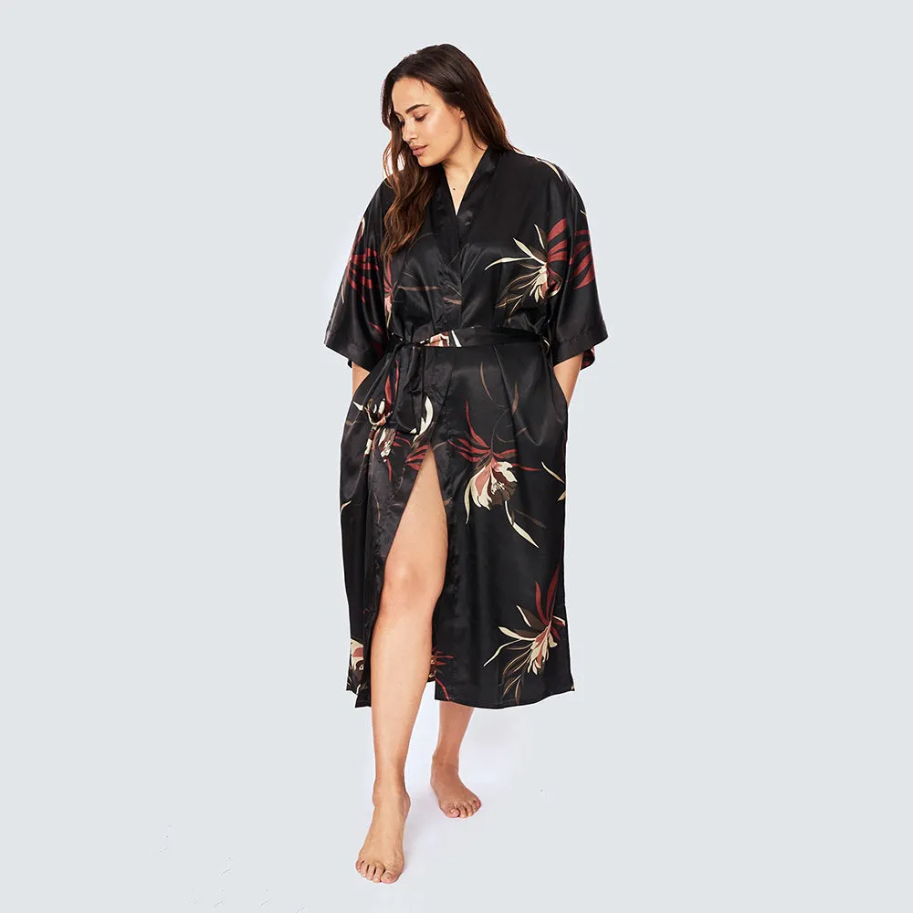 Hana Kimono Long Robe (Plus Size)