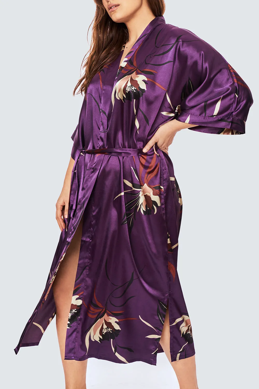 Hana Kimono Long Robe (Plus Size)