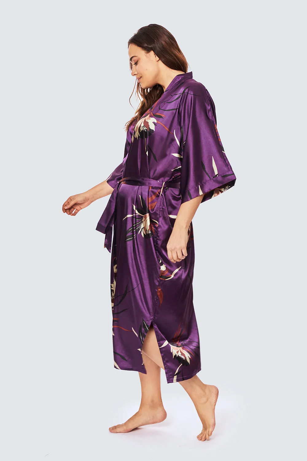 Hana Kimono Long Robe (Plus Size)