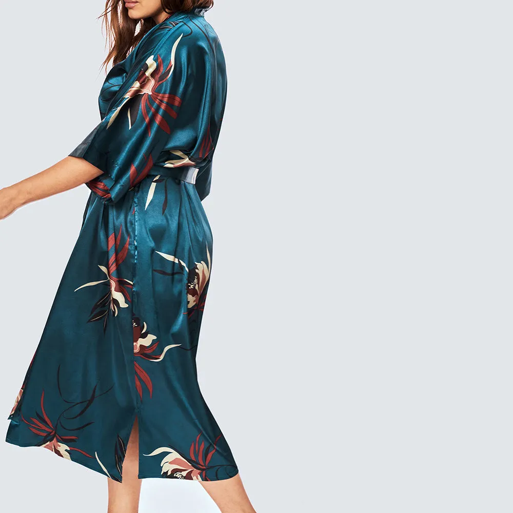 Hana Kimono Long Robe (Plus Size)