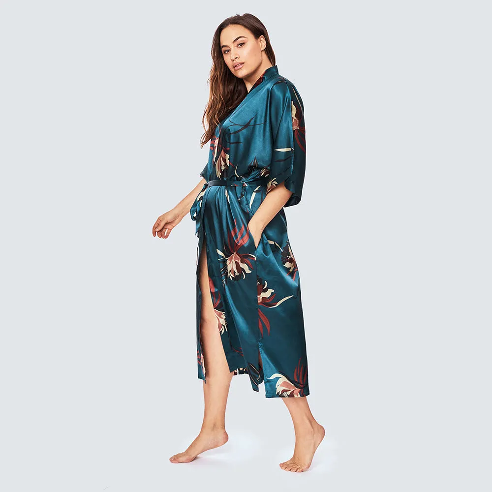 Hana Kimono Long Robe (Plus Size)