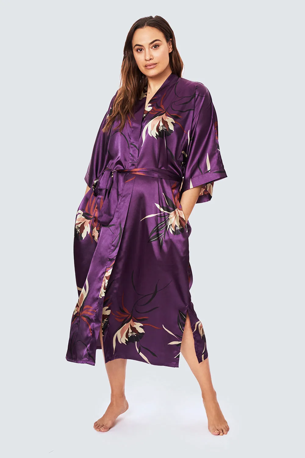 Hana Kimono Long Robe (Plus Size)