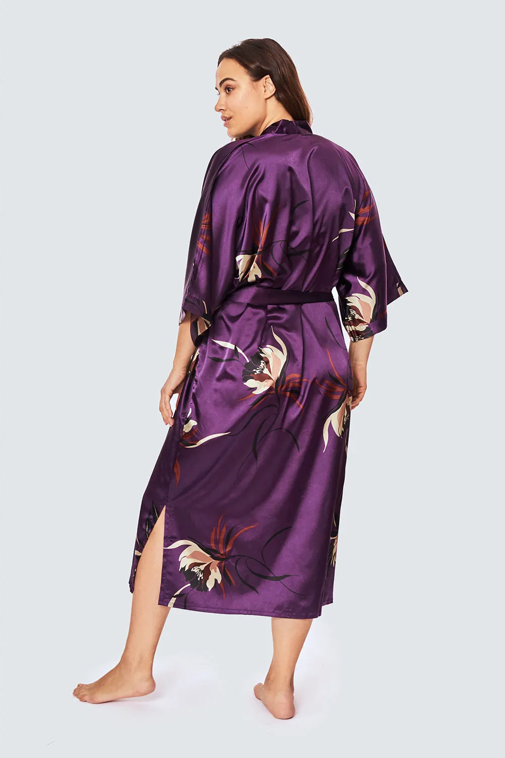 Hana Kimono Long Robe (Plus Size)