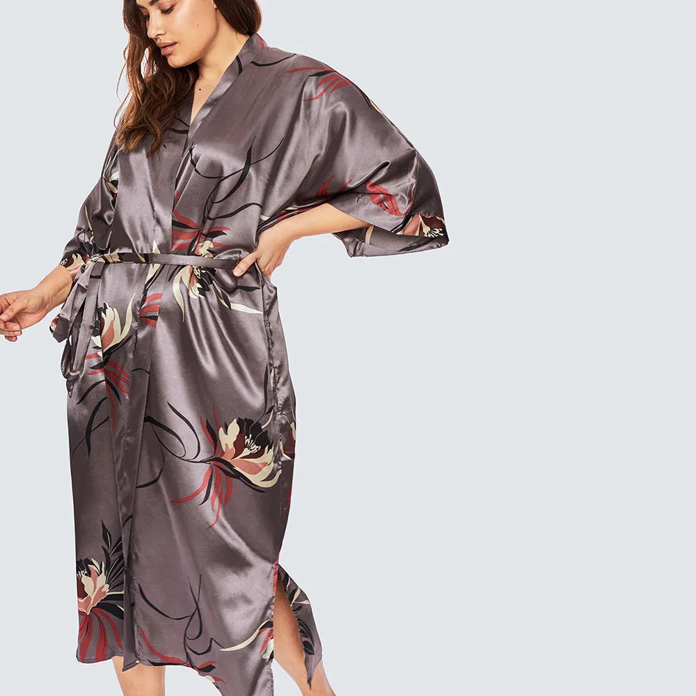 Hana Kimono Long Robe (Plus Size)