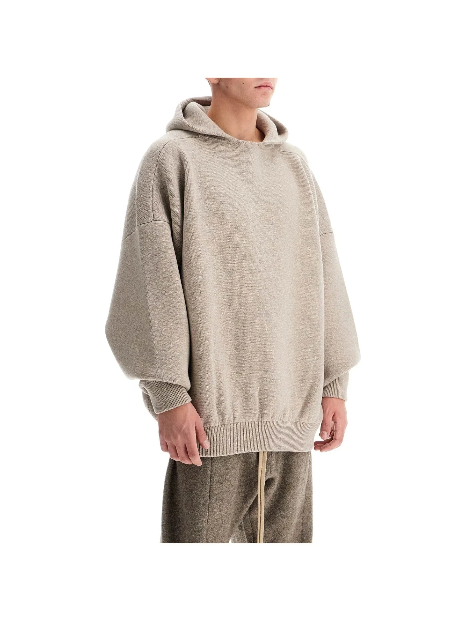 Hooded Knit Wool Sweater