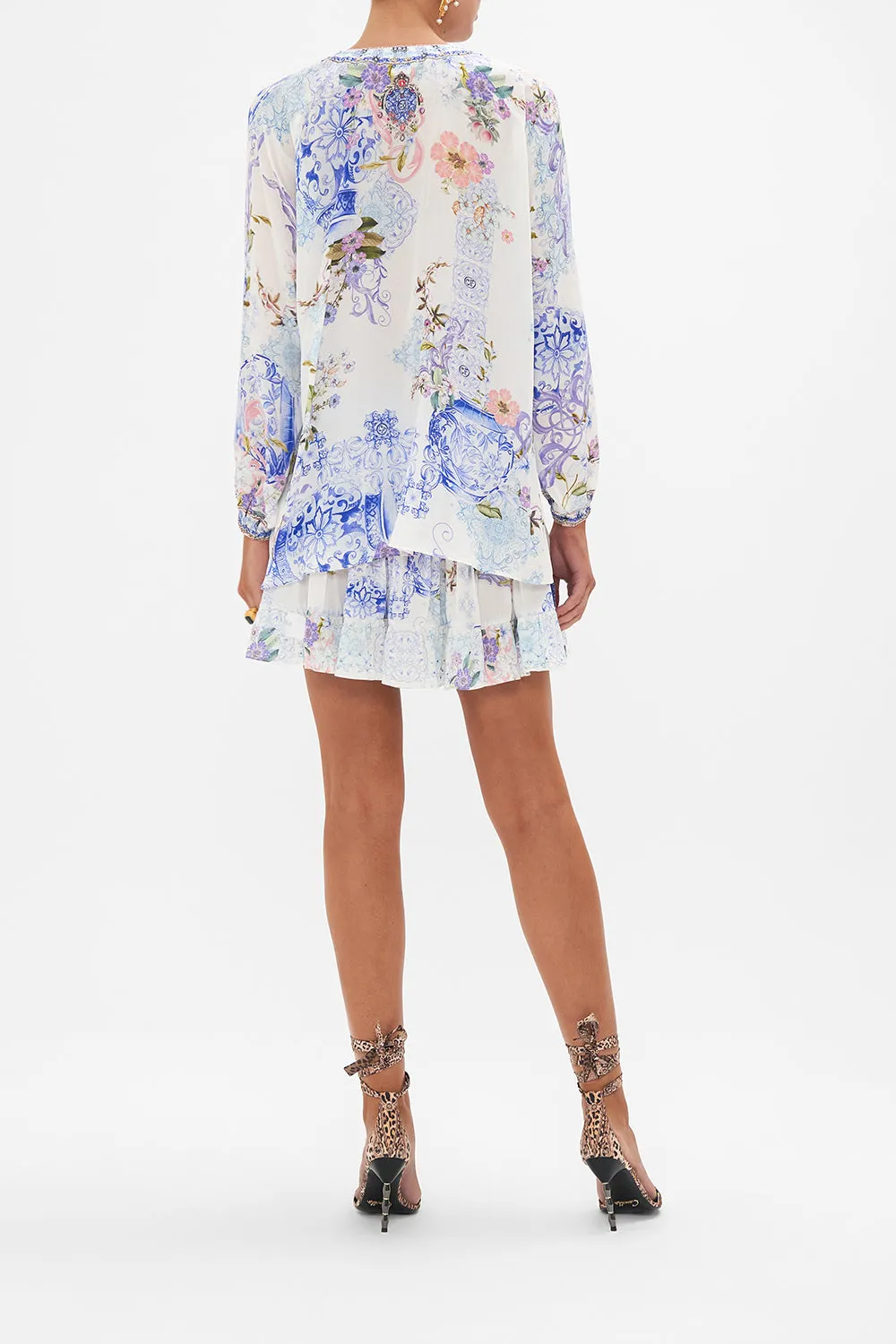 LACE UP BLOUSE PAINT ME POSITANO