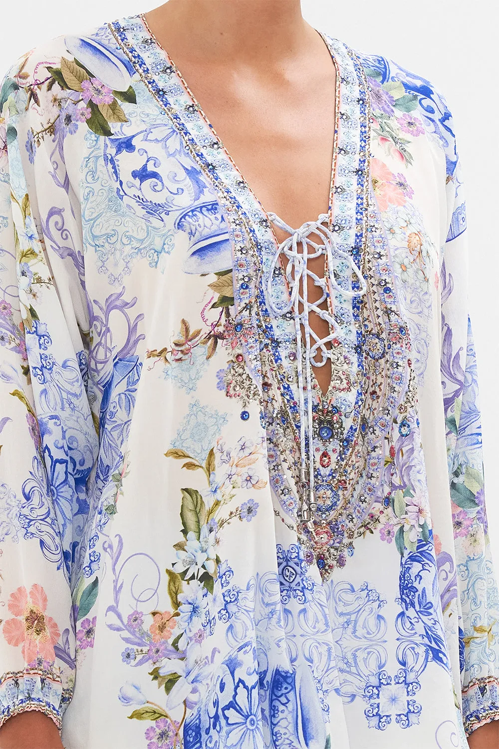 LACE UP BLOUSE PAINT ME POSITANO