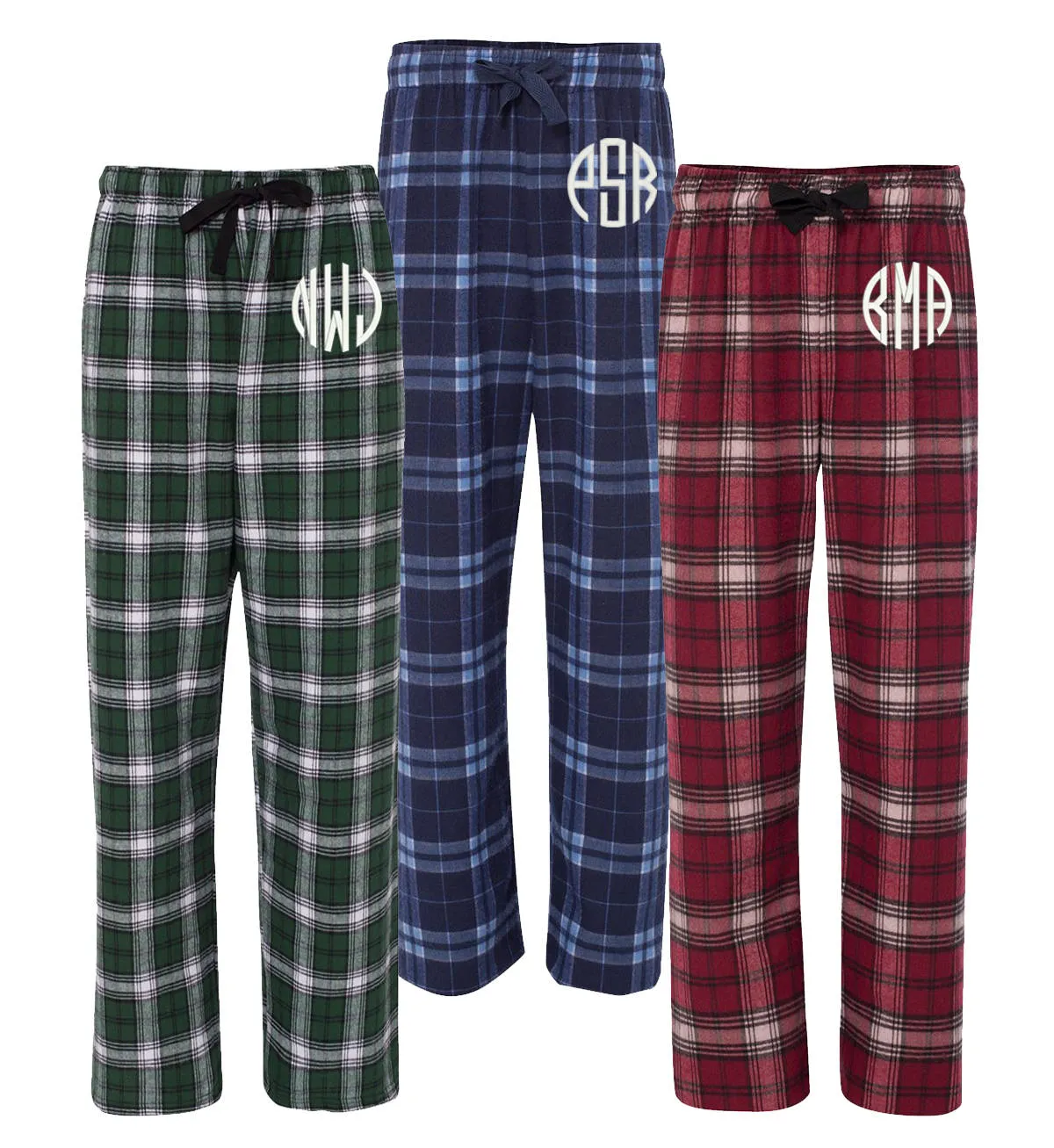 Monogrammed Christmas Holiday Flannel Pants