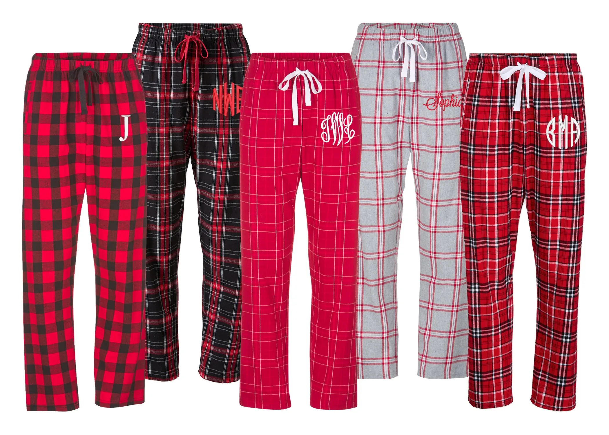 Monogrammed Christmas Holiday Flannel Pants