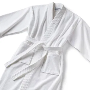 Monogrammed Velour Bathrobe - White Kimono Style