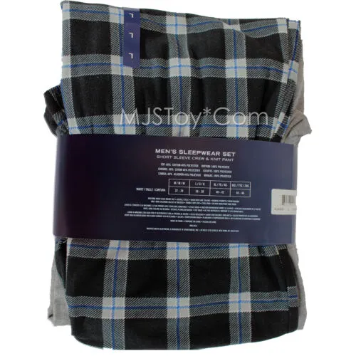 Nautica Men's Pajama Sleepwear Set Short Sleeve Crew Tee & Knit Fleece Pant