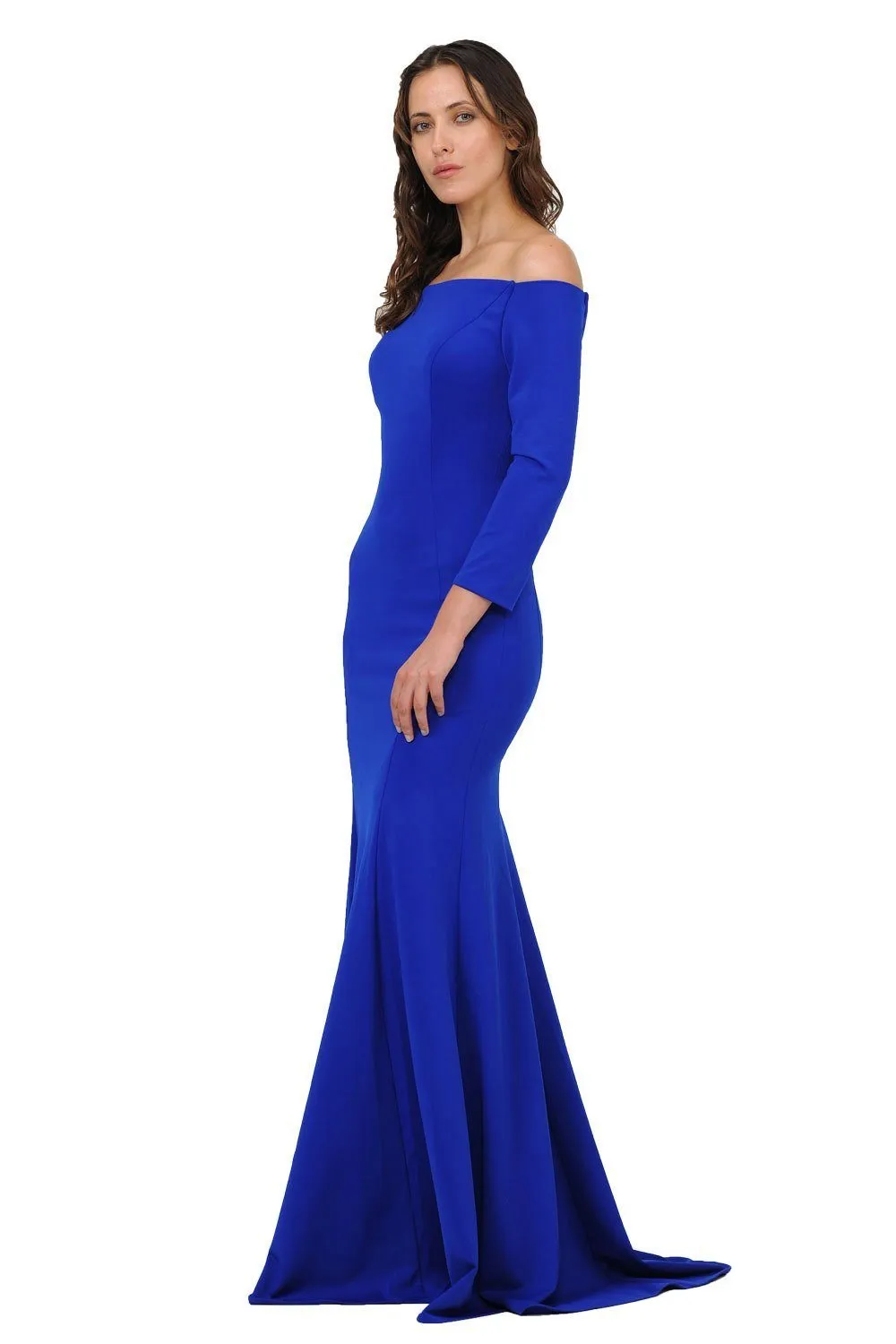 Off the Shoulder Gown with Long Sleeves by Poly USA 8378