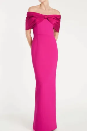 Promfast A line Off Shoulder Satin Long Prom Dress Evening Dress PFP2274