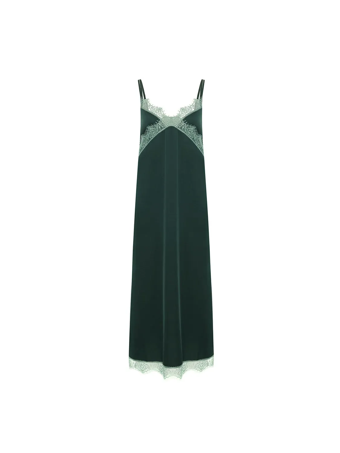 Satin Secrets Long Nightdress - Kolsaï Green