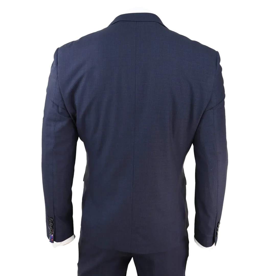 Seeba - Men's 3 Piece Suit Navy Classic Wedding Prom Office