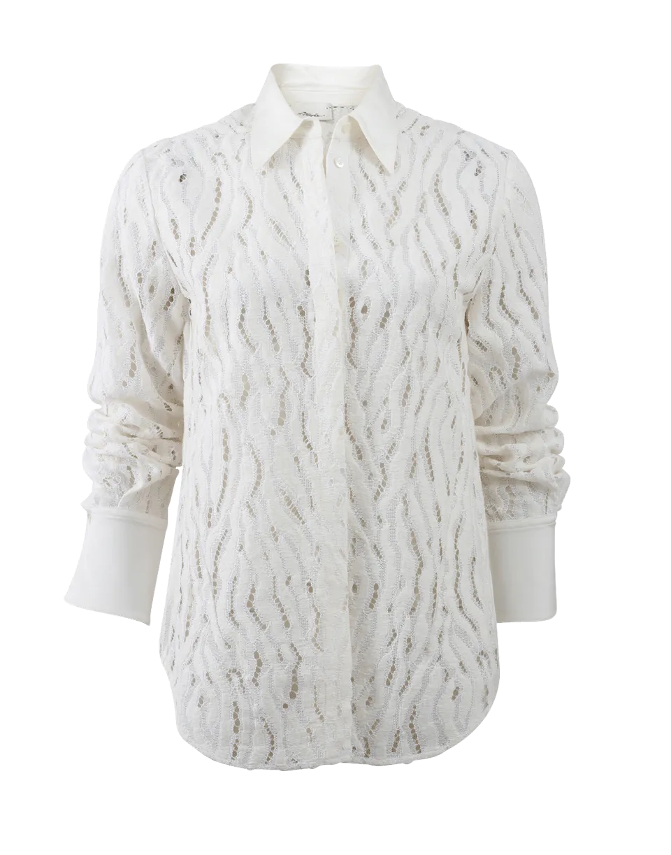 Silk And Lace Button Blouse