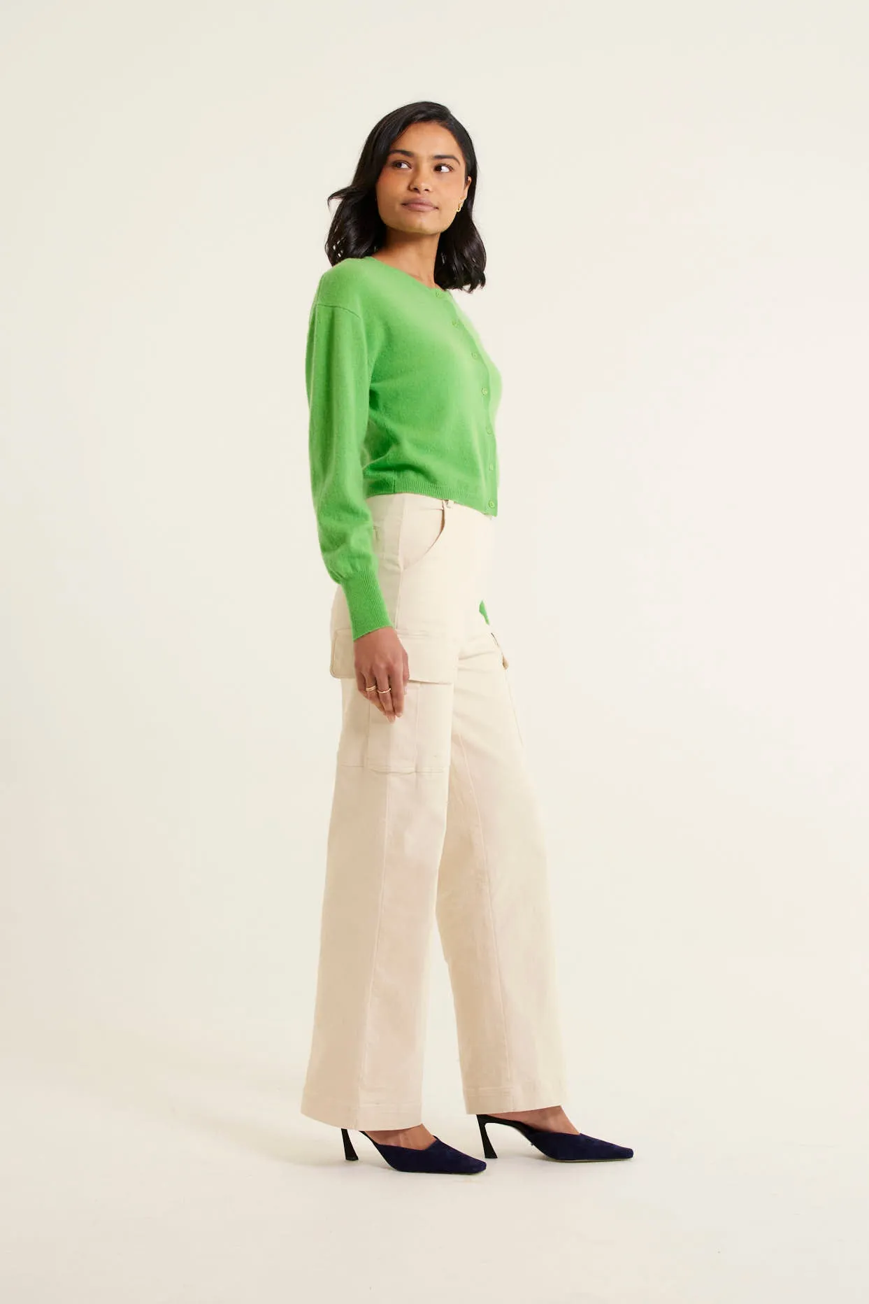 Sophia Cashmere Cardi In Burgeen