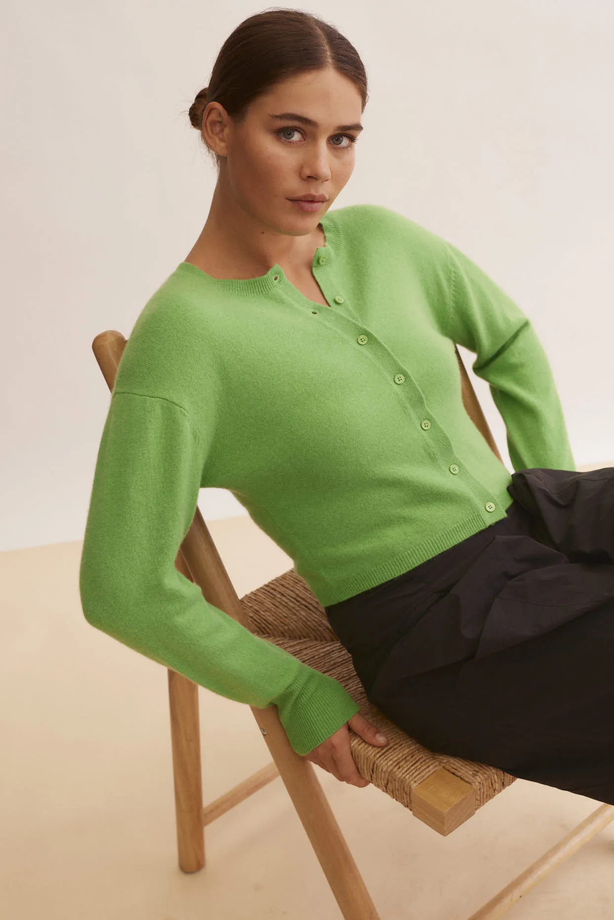 Sophia Cashmere Cardi In Burgeen