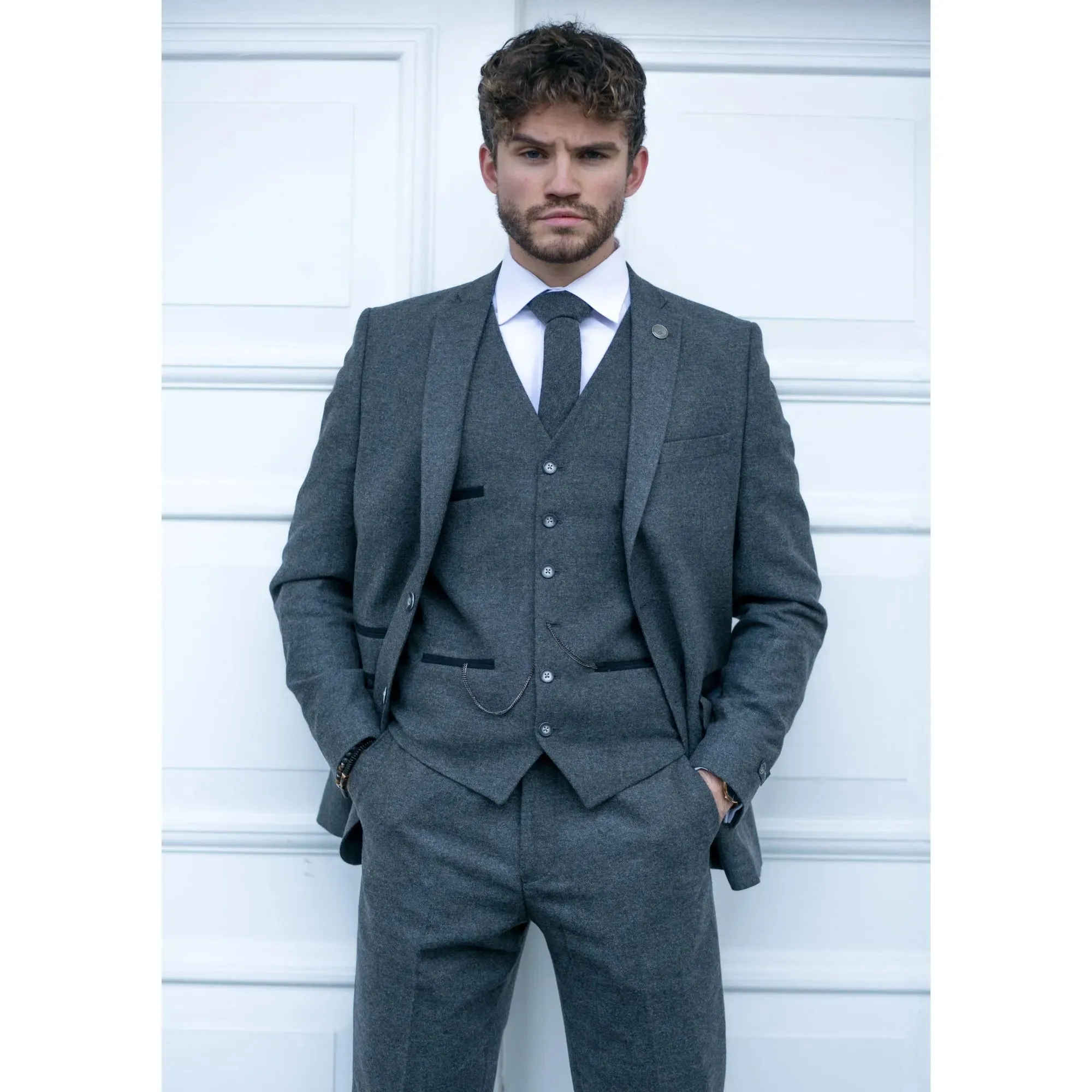 STZ23 - Men's Wool Tweed Suit 3 Piece Authentic 1920s Classic