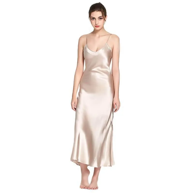 Women's Luxury Long Silk Nightgown Silk Nightdress