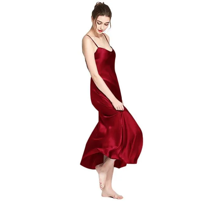 Women's Luxury Long Silk Nightgown Silk Nightdress