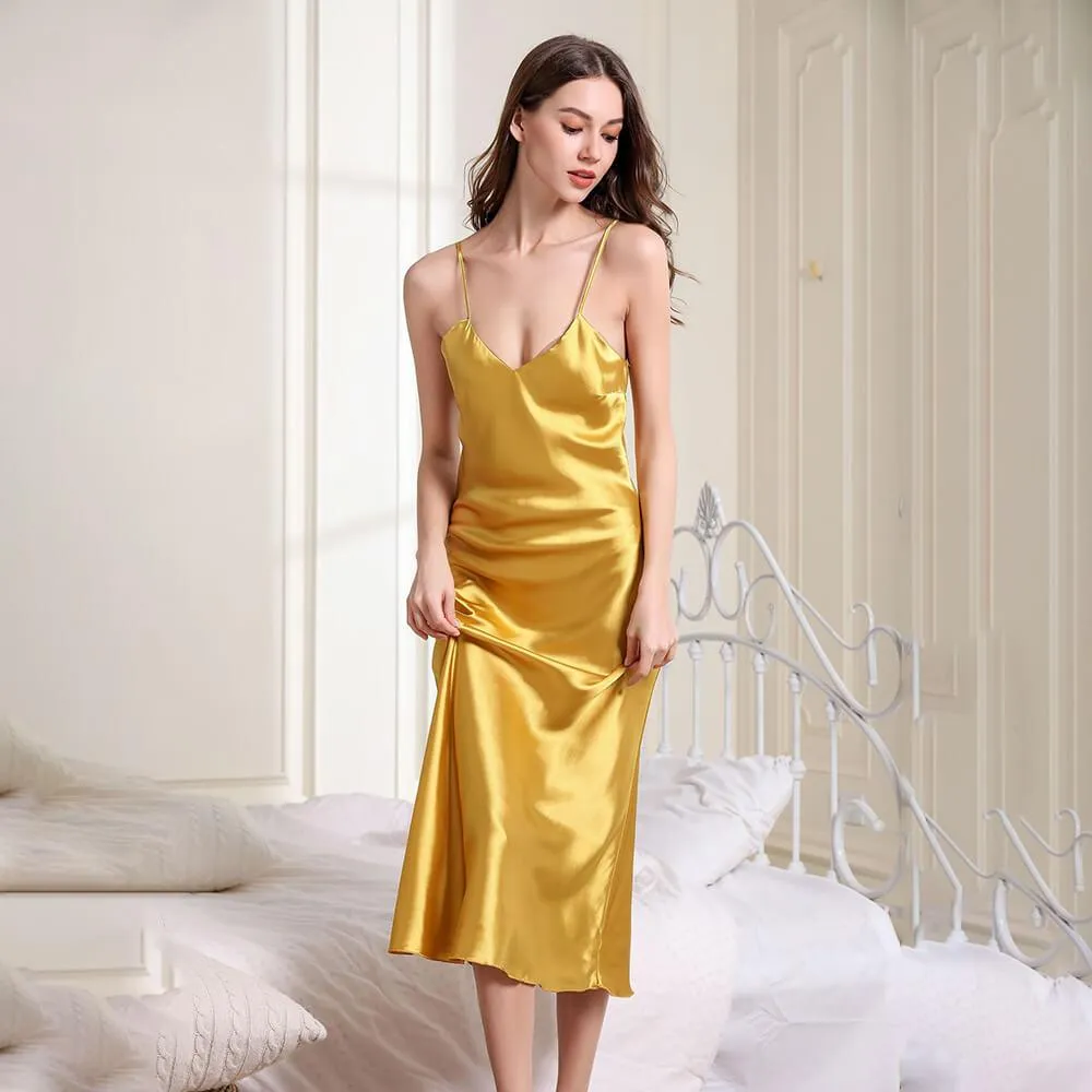 Women's Luxury Long Silk Nightgown Silk Nightdress